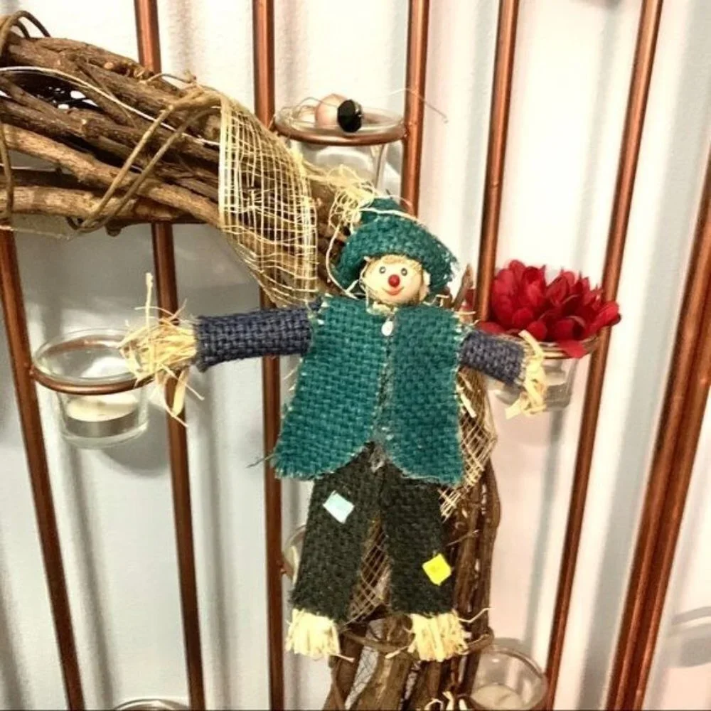 Thanksgiving Fall Scarecrow Wreath Autumn Holiday Decor